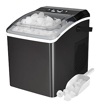 Ice maker store-Koolatron Portable Countertop Ice Maker 26 lbs/24Hrs Black Stainless Steel 2 Ice Sizes Self-Cleaning 9 Ice Cubes in 6 Mins Ice maker store-Koolatron Portable Countertop Ice Maker 26 lbs/24Hrs Black Stainless Steel 2 Ice Sizes Self-Cleaning 9 Ice Cubes in 6 Mins