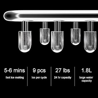 Ice maker store-Ice Makers Countertop- Portable Ice Makes 27 lbs in 24 hrs – 9 Ice Cubes Ready in 5-7 Mins 2 Ice maker store-Ice Makers Countertop- Portable Ice Makes 27 lbs in 24 hrs - 9 Ice Cubes Ready in 5-7 Mins - Image 2