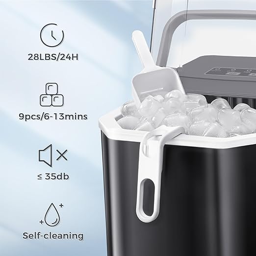 Ice maker store-Antarctic Star Countertop Ice Maker with S/L Bullet Ice- 28 LBS/24H 3 Ice maker store-Antarctic Star Countertop Ice Maker with S/L Bullet Ice- 28 LBS/24H - Image 3