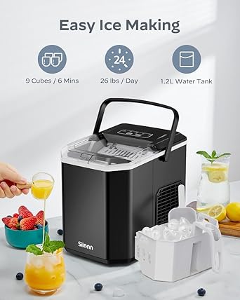 Ice maker store-Silonn Ice Maker Countertop- Portable Ice Machine with Carry Handle 2 Ice maker store-Silonn Ice Maker Countertop- Portable Ice Machine with Carry Handle - Image 2
