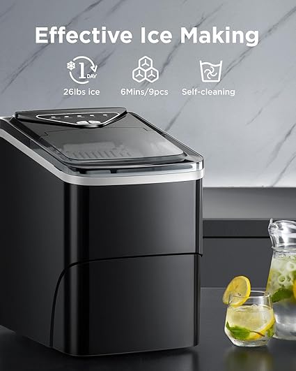 Ice maker store-Silonn Ice Makers Countertop – Auto-Cleaning Portable Ice Maker Machine- 26lbs in 24Hrs 3 Ice maker store-Silonn Ice Makers Countertop - Auto-Cleaning Portable Ice Maker Machine- 26lbs in 24Hrs - Image 3