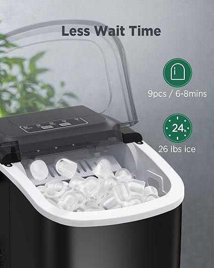 Ice maker store-Portable Ice Maker Countertop- Ice Machine Ready in 6 Minutes with 9 Cubes 26LBS in 24H 2 Ice maker store-Portable Ice Maker Countertop- Ice Machine Ready in 6 Minutes with 9 Cubes 26LBS in 24H - Image 2