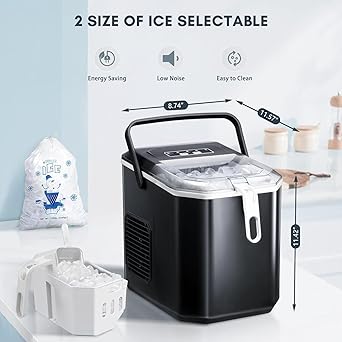 Ice maker store-ZAFRO Countertop Ice Maker-Portable Ice Machine with Carry Handle 3 Ice maker store-ZAFRO Countertop Ice Maker-Portable Ice Machine with Carry Handle - Image 3