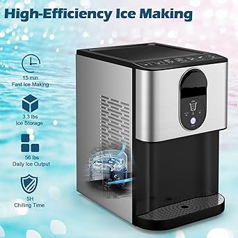 Ice maker store-ARLIME Nugget Ice Maker Countertop- 56 lbs/24 H Pepple Chewable Ice Making Machine w/Self-Cleaning System 2 Ice maker store-ARLIME Nugget Ice Maker Countertop- 56 lbs/24 H Pepple Chewable Ice Making Machine w/Self-Cleaning System - Image 2