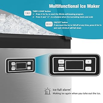 Ice maker store-120 lbs/24H Commercial Ice Maker-48 Cubes/11mins 3 Ice maker store-120 lbs/24H Commercial Ice Maker-48 Cubes/11mins - Image 3