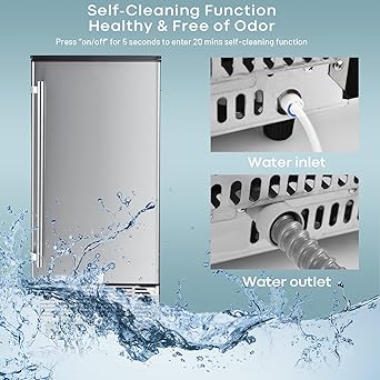 Ice maker store-COSTWAY Commercial Ice Maker Machine- 80 lbs/24H Ice Cube Maker Machine with 24 lbs Storage Capacity 2 Ice maker store-COSTWAY Commercial Ice Maker Machine- 80 lbs/24H Ice Cube Maker Machine with 24 lbs Storage Capacity - Image 2