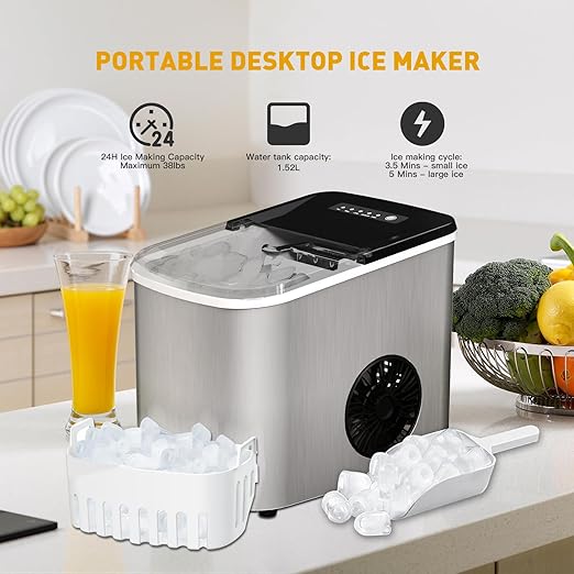 Ice maker store-38lbs per Day Ice Maker Machine- Large Capacity Countertop Self-Cleaning 3 Ice maker store-38lbs per Day Ice Maker Machine- Large Capacity Countertop Self-Cleaning - Image 3