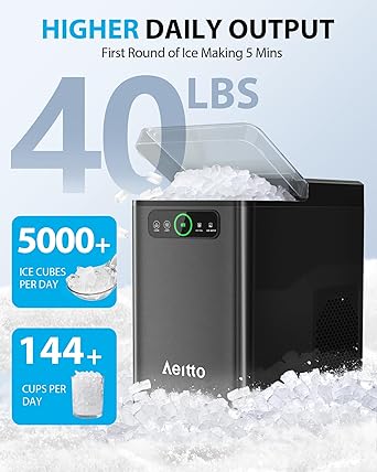 Ice maker store-Aeitto Nugget Ice Maker 40Lbs/24H- Countertop Soft Chewable Ice Pebble Ice Machine 2 Ice maker store-Aeitto Nugget Ice Maker 40Lbs/24H- Countertop Soft Chewable Ice Pebble Ice Machine - Image 2