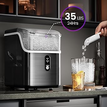 Ice maker store-Nugget Ice Maker Countertop- 35Lbs/Day Portable Table Top Machine with Chewable & Crushed Ice 2 Ice maker store-Nugget Ice Maker Countertop- 35Lbs/Day Portable Table Top Machine with Chewable & Crushed Ice - Image 2