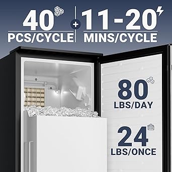 Ice maker store-Commercial Under Counter Ice Maker Machine- 80Lbs/Day with 24lbs Storage 2 Ice maker store-Commercial Under Counter Ice Maker Machine- 80Lbs/Day with 24lbs Storage - Image 2