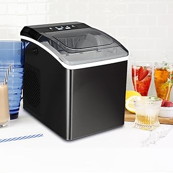 Ice maker store-Koolatron Portable Countertop Ice Maker 26 lbs/24Hrs Black Stainless Steel 2 Ice Sizes Self-Cleaning 9 Ice Cubes in 6 Mins 3 Ice maker store-Koolatron Portable Countertop Ice Maker 26 lbs/24Hrs Black Stainless Steel 2 Ice Sizes Self-Cleaning 9 Ice Cubes in 6 Mins - Image 3