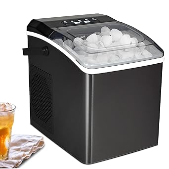 Ice maker store-Koolatron Portable Countertop Ice Maker 26 lbs/24Hrs Black Stainless Steel 2 Ice Sizes Self-Cleaning 9 Ice Cubes in 6 Mins 2 Ice maker store-Koolatron Portable Countertop Ice Maker 26 lbs/24Hrs Black Stainless Steel 2 Ice Sizes Self-Cleaning 9 Ice Cubes in 6 Mins - Image 2