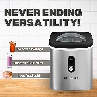 Ice maker store-Frigidaire Stainless Steel Ice Maker Machine – Heavy Duty – Makes 26 lbs of Clear Ice Per Day – Digital LED Control Panel – Transparent Window – 1.2 Quart Water Reservoir – Stainless Steel 2 Ice maker store-Frigidaire Stainless Steel Ice Maker Machine - Heavy Duty - Makes 26 lbs of Clear Ice Per Day - Digital LED Control Panel - Transparent Window - 1.2 Quart Water Reservoir - Stainless Steel - Image 2