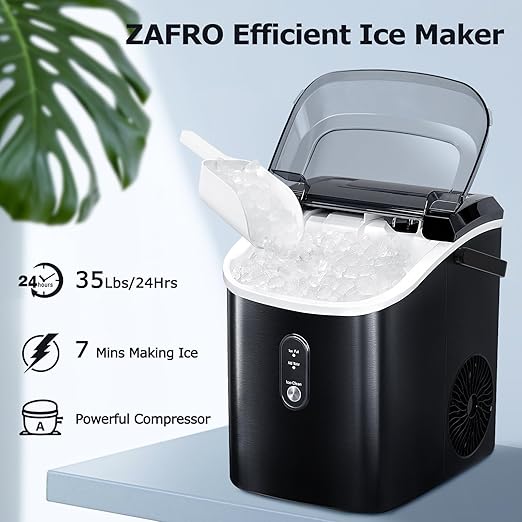 Ice maker store-ZAFRO Nugget Ice Maker Countertop with Handle- Stainless Steel ice Machine with Self-Cleaning 2 Ice maker store-ZAFRO Nugget Ice Maker Countertop with Handle- Stainless Steel ice Machine with Self-Cleaning - Image 2