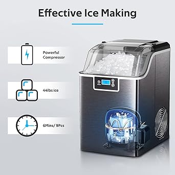 Ice maker store-ZAFRO Nugget Ice Makers Countertop-45lbs/Day Pebble Ice Maker Machine with Self-Cleaning 2 Ice maker store-ZAFRO Nugget Ice Makers Countertop-45lbs/Day Pebble Ice Maker Machine with Self-Cleaning - Image 2