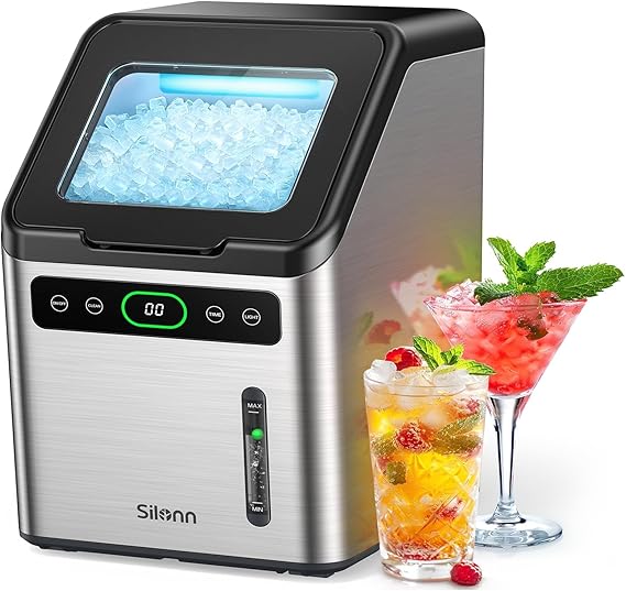 Ice maker store-Silonn Nugget Ice Makers Countertop – 44lbs per Day Ice Machine with Self-Cleaning- Timer Pebble Ice Maker with Soft Chewable Ice Ice maker store-Silonn Nugget Ice Makers Countertop - 44lbs per Day Ice Machine with Self-Cleaning- Timer Pebble Ice Maker with Soft Chewable Ice