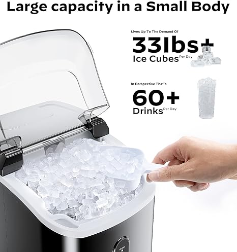 Ice maker store-Silonn Nugget Ice Maker Countertop – 33lbs/24H- Pebble Ice Maker Machine with Self-Cleaning Function 3 Ice maker store-Silonn Nugget Ice Maker Countertop - 33lbs/24H- Pebble Ice Maker Machine with Self-Cleaning Function - Image 3