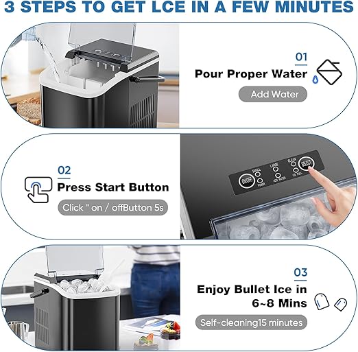 Ice maker store-DUMOS Countertop Ice Maker- 1.5L Portable Ice Machine with Self-Cleaning 3 Ice maker store-DUMOS Countertop Ice Maker- 1.5L Portable Ice Machine with Self-Cleaning - Image 3