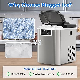 Ice maker store-Countertop Ice Makers Machine with Basket and Scoop- 38Lbs/24h Soft Chewable Pellet Ice 3 Ice maker store-Countertop Ice Makers Machine with Basket and Scoop- 38Lbs/24h Soft Chewable Pellet Ice - Image 3