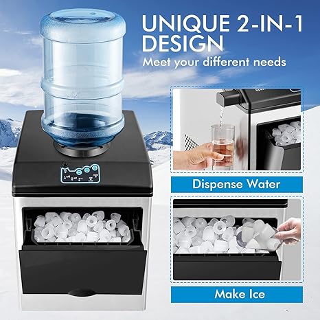 Ice maker store-KOTEK 2 in 1 Countertop Ice Maker Machine with Water Cooler Dispenser Combo- 48LBS/24H 2 Ice maker store-KOTEK 2 in 1 Countertop Ice Maker Machine with Water Cooler Dispenser Combo- 48LBS/24H - Image 2