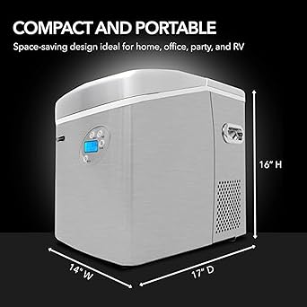 Ice maker store-Whynter IMC-491DC Portable 49lb Capacity Stainless Steel with Water Connection Ice Makers- One Size 3 Ice maker store-Whynter IMC-491DC Portable 49lb Capacity Stainless Steel with Water Connection Ice Makers- One Size - Image 3