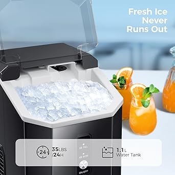 Ice maker store-AGLUCKY Nugget Ice Maker Countertop- Portable Pebble Ice Maker Machine with Handle 2 Ice maker store-AGLUCKY Nugget Ice Maker Countertop- Portable Pebble Ice Maker Machine with Handle - Image 2