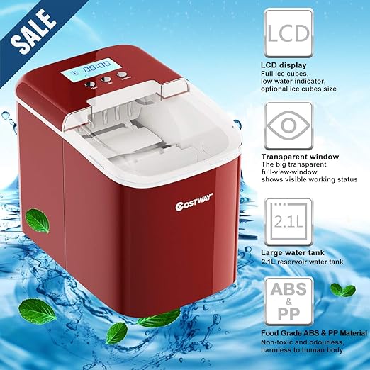 Ice maker store-COSTWAY Countertop Ice Maker- 26LBS/24H with Self-Clean Function 2 Ice maker store-COSTWAY Countertop Ice Maker- 26LBS/24H with Self-Clean Function - Image 2