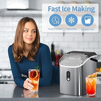 Ice maker store-Nugget Countertop Ice Maker with Chewable Pellet Ice- Antarctic Star Portable Ice Machine Pebble Ice with Self-Cleaning 3 Ice maker store-Nugget Countertop Ice Maker with Chewable Pellet Ice- Antarctic Star Portable Ice Machine Pebble Ice with Self-Cleaning - Image 3