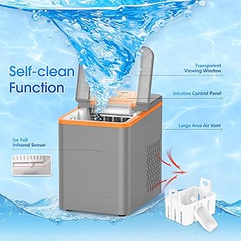 Ice maker store-VECYS Countertop Ice Maker Machine- 9 Bullet Ice Cubes Ready in 8 Mins 26LBS in 24 Hours 3 Ice maker store-VECYS Countertop Ice Maker Machine- 9 Bullet Ice Cubes Ready in 8 Mins 26LBS in 24 Hours - Image 3