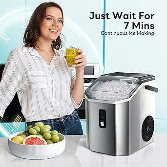 Ice maker store-Nugget Ice Maker Countertop- 35Lbs/24H Stainless Steel Nugget Ice Maker Portable with Slef-Cleaning 3 Ice maker store-Nugget Ice Maker Countertop- 35Lbs/24H Stainless Steel Nugget Ice Maker Portable with Slef-Cleaning - Image 3
