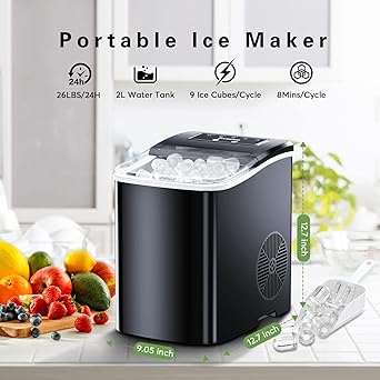 Ice maker store-Portable Countertop Ice Maker Machine – with Ice Scoop- Basket 2 Ice maker store-Portable Countertop Ice Maker Machine - with Ice Scoop- Basket - Image 2