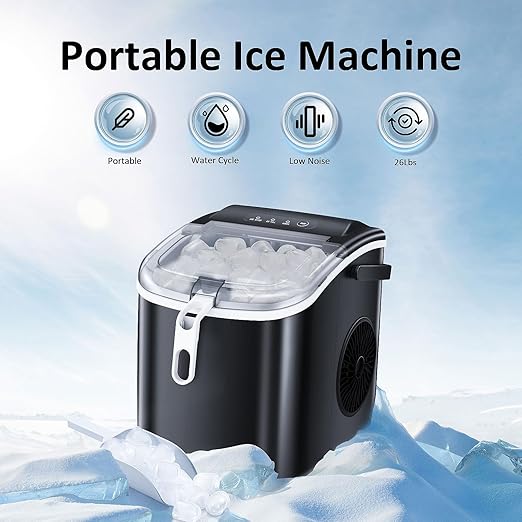 Ice maker store-Antarctic Star Countertop Ice Maker Portable Ice Machine with Handle-Bullet Ice 2 Ice maker store-Antarctic Star Countertop Ice Maker Portable Ice Machine with Handle-Bullet Ice - Image 2