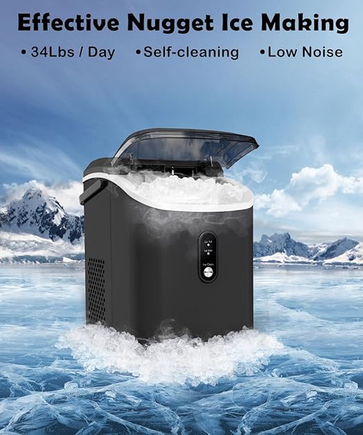 Ice maker store-COWSAR Nugget Ice Maker Countertop- Chewable Pebble Ice 34Lbs Per Day 3 Ice maker store-COWSAR Nugget Ice Maker Countertop- Chewable Pebble Ice 34Lbs Per Day - Image 3