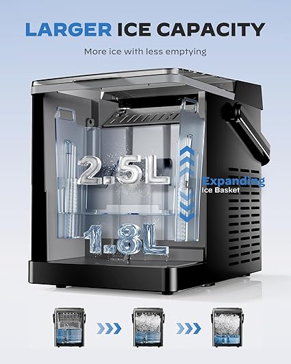 Ice maker store-Countertop Ice Maker- Compact Ice Maker with Larger 2.5L Expanding Ice Basket & 1.8L Water Tank 2 Ice maker store-Countertop Ice Maker- Compact Ice Maker with Larger 2.5L Expanding Ice Basket & 1.8L Water Tank - Image 2