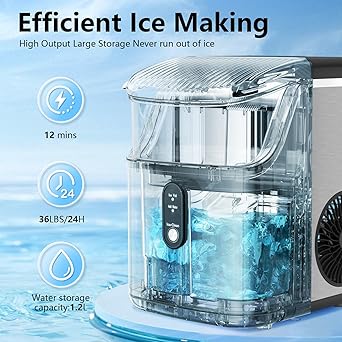Ice maker store-Antarctic Star Nugget Ice Maker with Soft Chewable Pellet Ice- Pebble Portable Countertop Ice Machine 2 Ice maker store-Antarctic Star Nugget Ice Maker with Soft Chewable Pellet Ice- Pebble Portable Countertop Ice Machine - Image 2