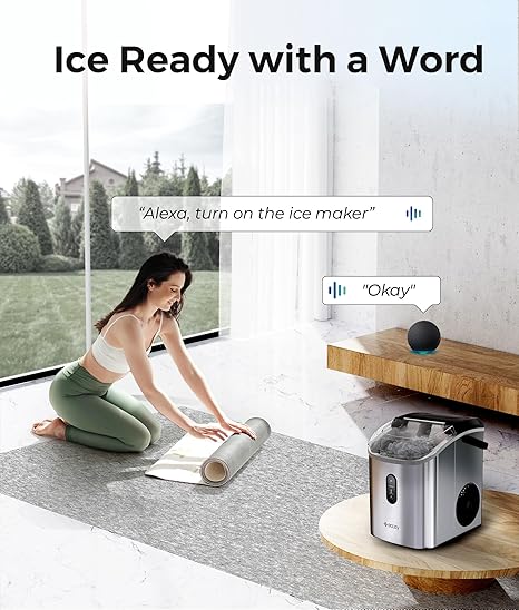 Ice maker store-ecozy Smart Nugget Ice Maker Countertop- Portable Pebble Ice Machine with Voice Control 3 Ice maker store-ecozy Smart Nugget Ice Maker Countertop- Portable Pebble Ice Machine with Voice Control - Image 3