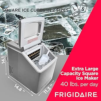 Ice maker store-FRIGIDAIRE EFIC452-SS 40 Lbs Extra Large Clear Maker- Stainless Steel 3 Ice maker store-FRIGIDAIRE EFIC452-SS 40 Lbs Extra Large Clear Maker- Stainless Steel - Image 3