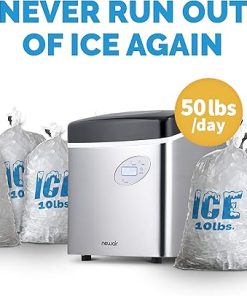 Ice maker store-Newair Portable Ice Maker 50 lb. Daily- 12 Cubes in Under 7 Minutes – Compact Countertop Design – 3 Size Bullet Shaped Ice – for Kitchen/Office/RV/Bar – Stainless Steel 2