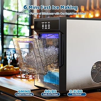 Ice maker store-Nugget Countertop Ice Maker- 44Lbs/Day Pebble Ice Machine with Soft Chewable Ice 2 Ice maker store-Nugget Countertop Ice Maker- 44Lbs/Day Pebble Ice Machine with Soft Chewable Ice - Image 2