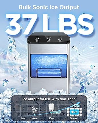Ice maker store-WIE Nugget Countertop Ice Maker- 37lbs/24H Soft Chewable Pebble Portable Ice Machine 2 Ice maker store-WIE Nugget Countertop Ice Maker- 37lbs/24H Soft Chewable Pebble Portable Ice Machine - Image 2