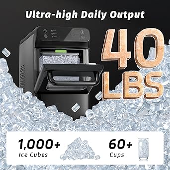 Ice maker store-Nugget Ice Maker with 1.2 Gallon Tank- 40lbs/24H Soft & Chewable Ice 2 Ice maker store-Nugget Ice Maker with 1.2 Gallon Tank- 40lbs/24H Soft & Chewable Ice - Image 2