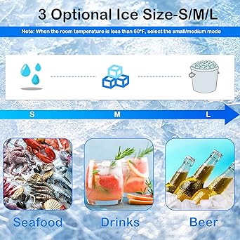 Ice maker store-Countertop Ice Maker Portable Ice Maker Machine with Handle- 3 Sizes of Bullet Ice for Home Kitchen Office Bar Party 2 Ice maker store-Countertop Ice Maker Portable Ice Maker Machine with Handle- 3 Sizes of Bullet Ice for Home Kitchen Office Bar Party - Image 2