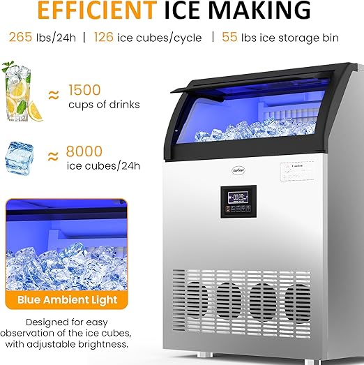 Ice maker store-Sunvivi Commercial Ice Maker Machine- 265LBS/24H 2 Ice maker store-Sunvivi Commercial Ice Maker Machine- 265LBS/24H - Image 2