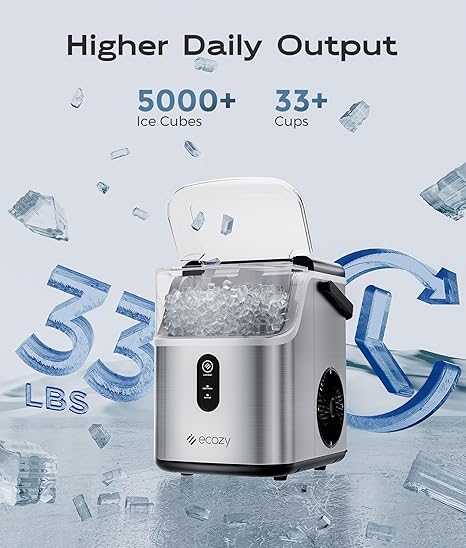 Ice maker store-ecozy Nugget Ice Maker Countertop- Ice Maker with 33 lbs/24H 3 Ice maker store-ecozy Nugget Ice Maker Countertop- Ice Maker with 33 lbs/24H - Image 3