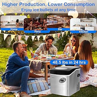 Ice maker store-Countertop Ice Maker Portable Ice Maker Machine with Handle- 3 Sizes of Bullet Ice for Home Kitchen Office Bar Party 3 Ice maker store-Countertop Ice Maker Portable Ice Maker Machine with Handle- 3 Sizes of Bullet Ice for Home Kitchen Office Bar Party - Image 3