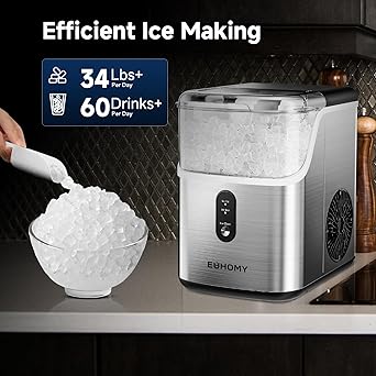 Ice maker store-EUHOMY Nugget Ice Makers Countertop- Pebble Ice Maker Machine with 34lbs/24H Soft Ice 3 Ice maker store-EUHOMY Nugget Ice Makers Countertop- Pebble Ice Maker Machine with 34lbs/24H Soft Ice - Image 3