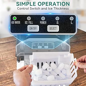 Ice maker store-YITAHOME Countertop Ice Maker 9 Cubes/6MIN- 26LBS/24H Upgraded Stainless Steel Portable Ice Machine with Carry Handle & Ice Scoop & Basket 3 Ice maker store-YITAHOME Countertop Ice Maker 9 Cubes/6MIN- 26LBS/24H Upgraded Stainless Steel Portable Ice Machine with Carry Handle & Ice Scoop & Basket - Image 3