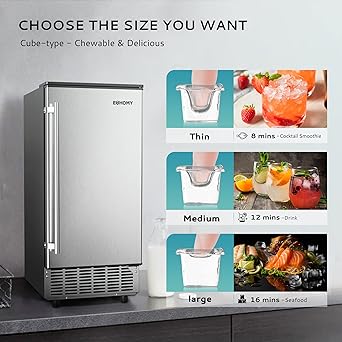 Ice maker store-EUHOMY Commercial Under Counter Ice Maker Machine- 80 Lb/Day Auto-Cleaning & 24H Timer 3 Ice maker store-EUHOMY Commercial Under Counter Ice Maker Machine- 80 Lb/Day Auto-Cleaning & 24H Timer - Image 3